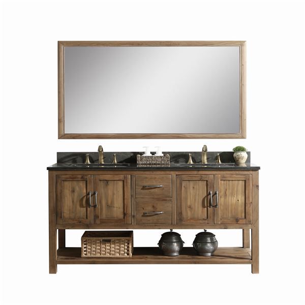 Simple Antique Double - Slot Bathroom Cabinet
