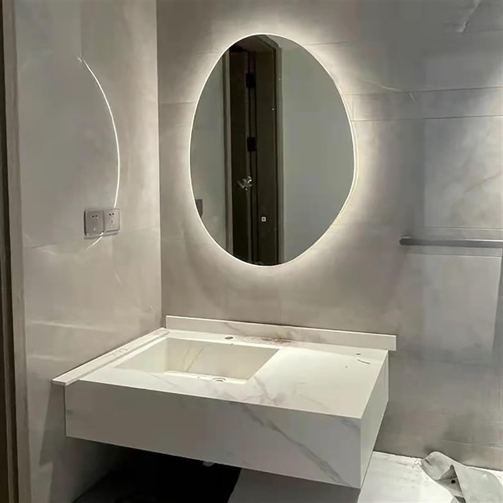 Bathroom Mirror With LED Lights LED Three Color Dimmable Backlit Wall Mirror